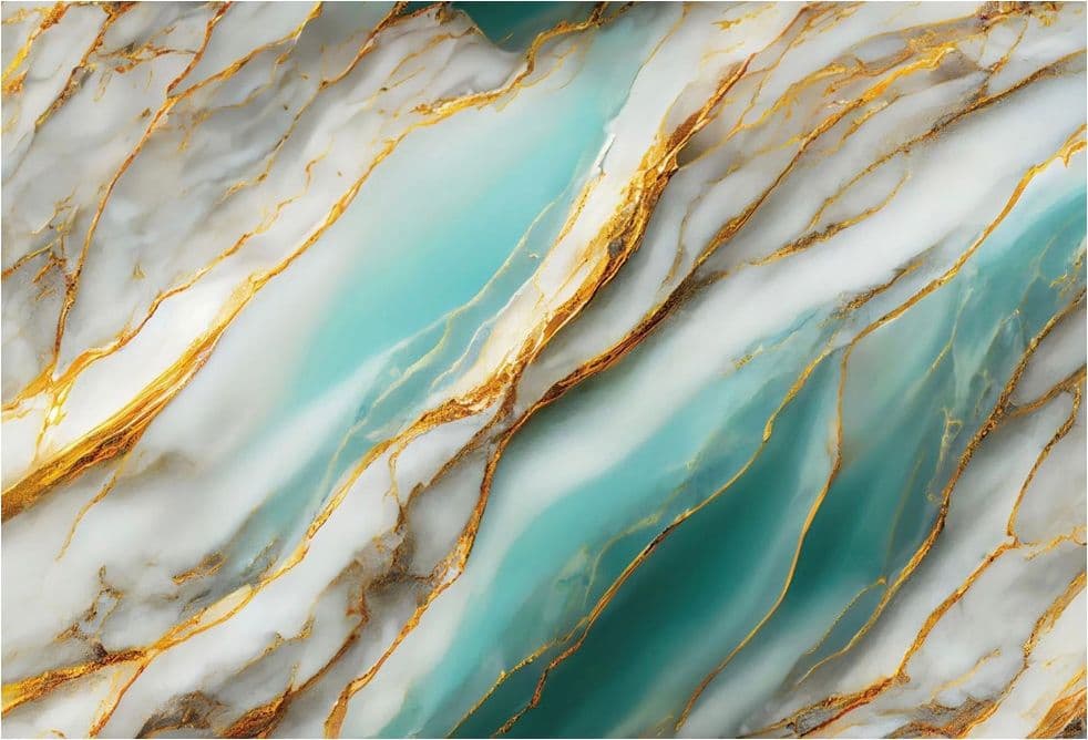 PANNELLO ADESIVO EFFETTO MARMO VENATO ORO TURCHESE 120X300CM PARETI PARASCHIZZI - 2