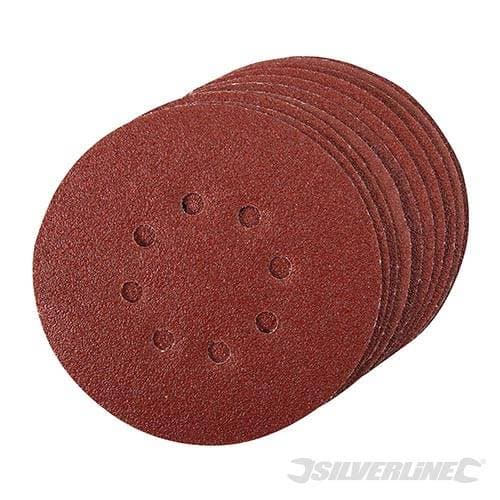 Dischi perforati con fissaggio a strappo da usare con levigatrici rotoorbitali silverline 10 pz - 6