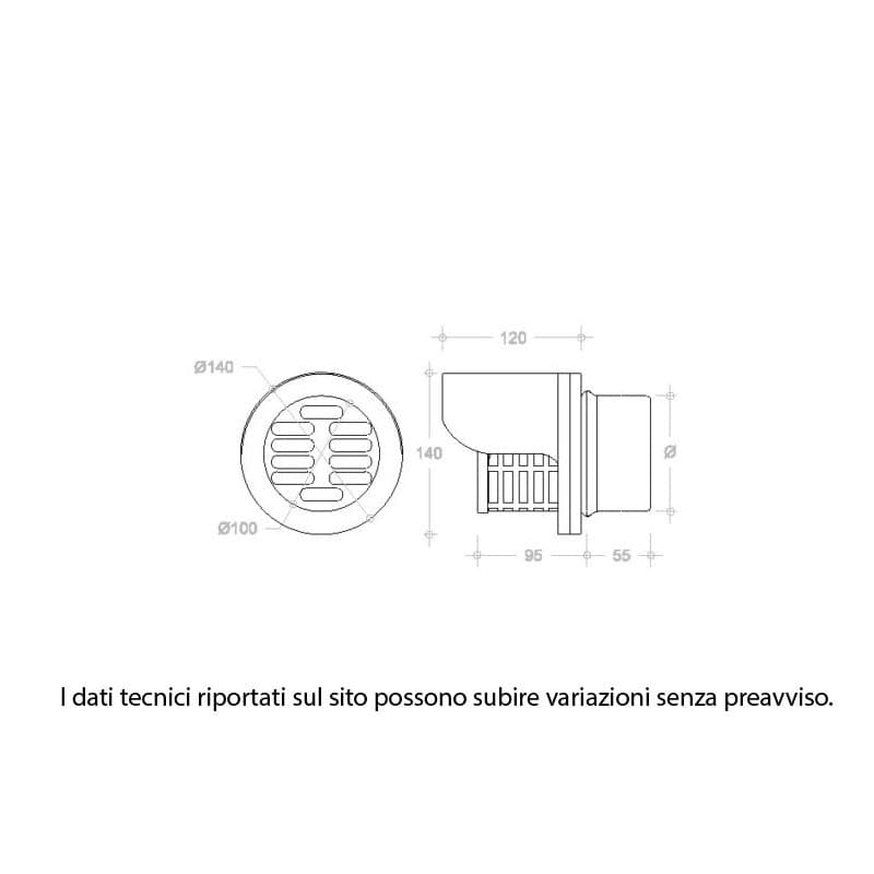 Fumaiolo terminale per tubi pellet innesto M maschio in Impianti di scarico Aloiserw.com - Altomonte, commercioVirtuoso.it