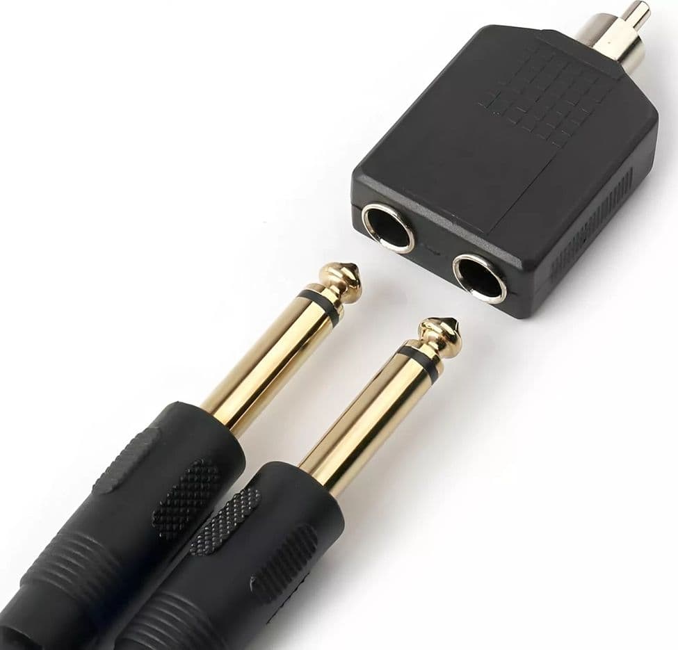 CONNETTORE ADATTATORE AUDIO STEREO 2X AUX FEMMINA DA 6,35 MM A RCA MASCHIO C-030 in Adattatori Trade Shop italia - Napoli, commercioVirtuoso.it