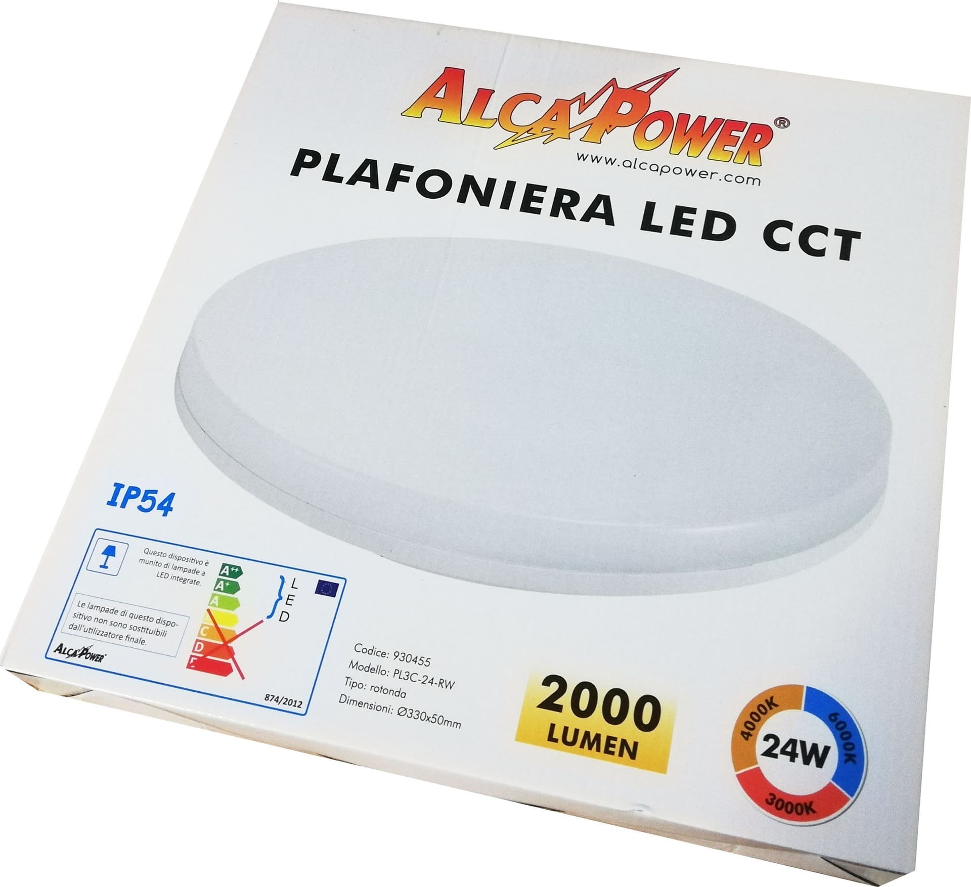 Alca Power plafoniera led tonda 24W 2000lm IP54 - per esterni ed interni in Plafoniere Aloiserw.com - Altomonte, commercioVirtuoso.it