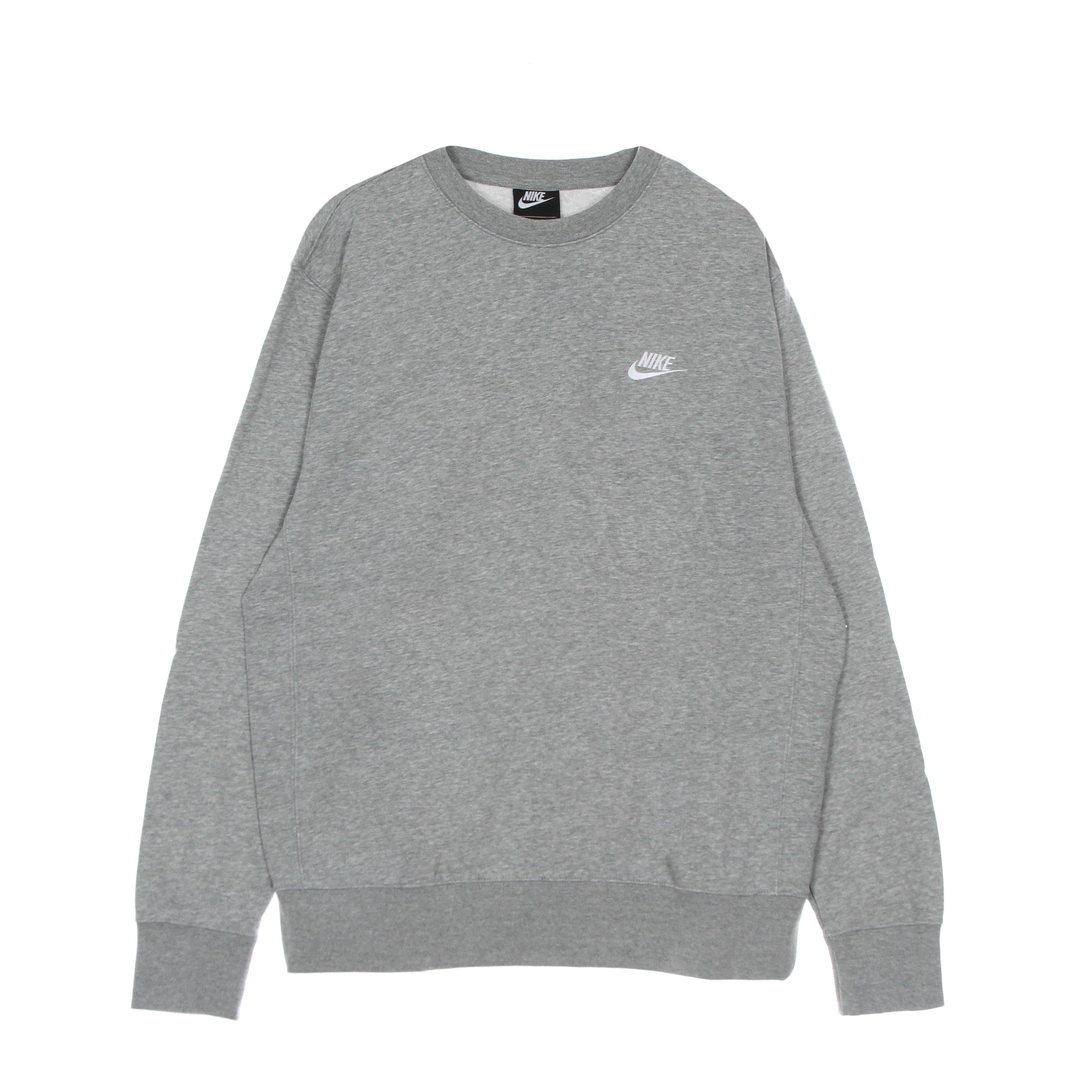 Nike Felpa Leggera Girocollo Uomo Sportswear Club Dk Grey Heather/white da uomo