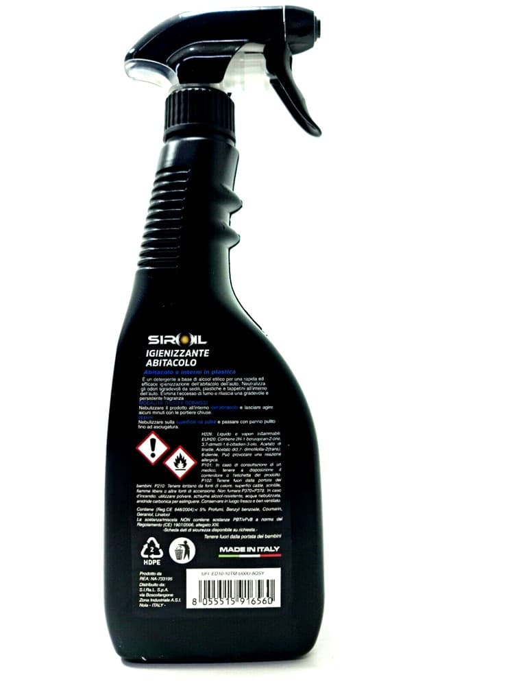 IGIENIZZANTE ABITACOLO 750ML SPRAY PULITORE CRUSCOTTO PLASTICA AUTO MOTO SIR-IGIEN in Cura parti in plastica Trade Shop italia - Napoli, commercioVirtuoso.it