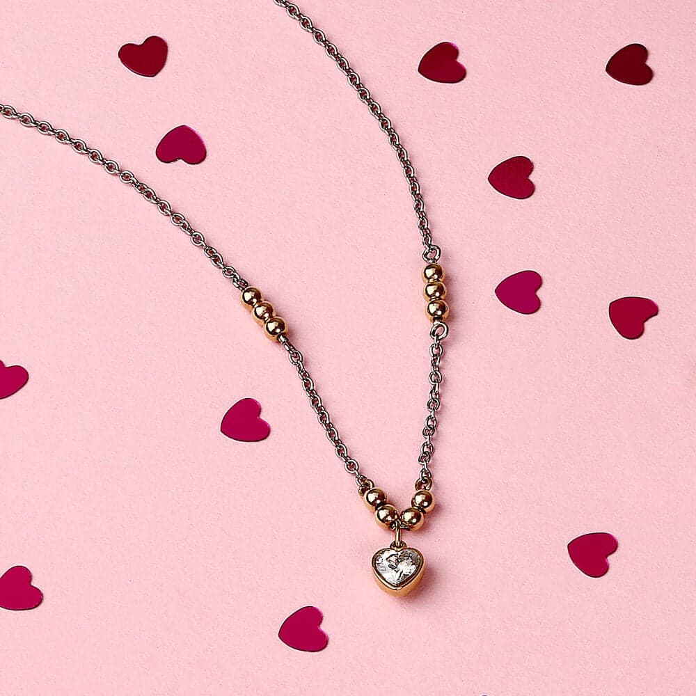 Collana Emily in Paris – Cuore Bianco Acciaio e Oro (SAIX36) in Collane Web Time Orologi - Milano, commercioVirtuoso.it