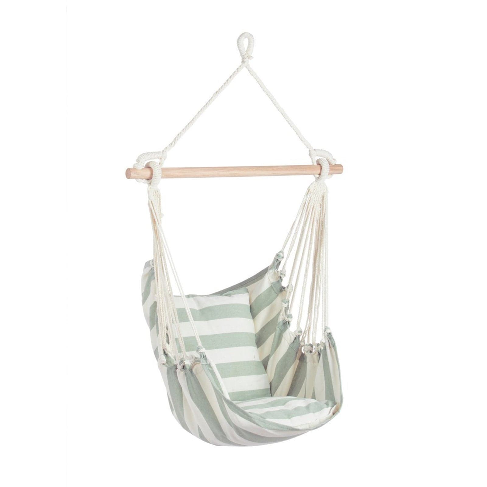 Amaca pensile sospesa "Relax", con barra in legno, seduta comoda, per interno ed esterno, 100 cm - 4