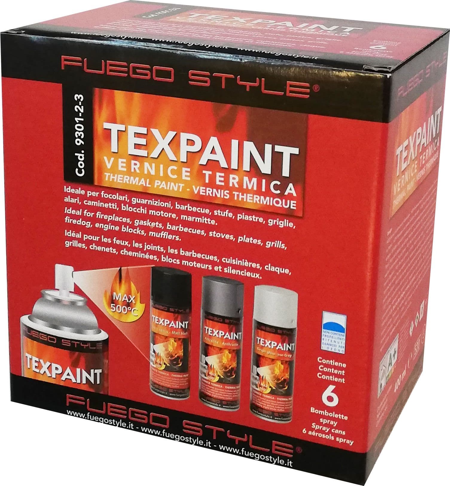 Bomboletta texpaint 400ml per alta temperatura max 500°C in Vernice a spray Aloiserw.com - Altomonte, commercioVirtuoso.it