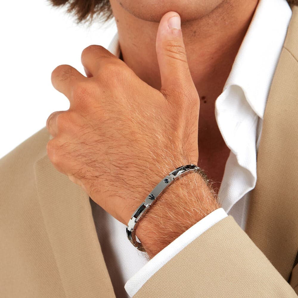 Bracciale MASERATI uomo Ceramic acciaio / nero / blu in Bracciali Web Time Orologi - Milano, commercioVirtuoso.it