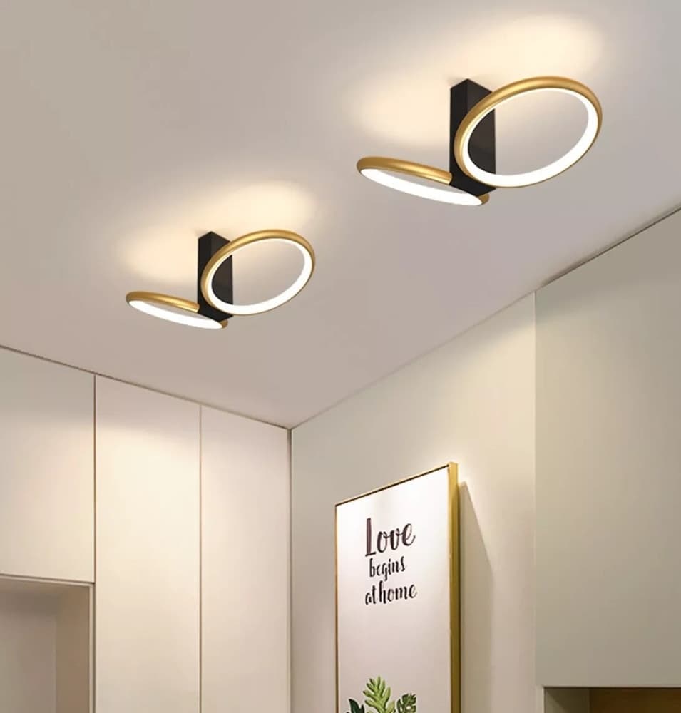 PLAFONIERA LED 22 W 2 CERCHI ORO MODERNO LAMPADARIO SOFFITTO DOPPIO ANELLO 50544 in Plafoniere Trade Shop italia - Napoli, commercioVirtuoso.it