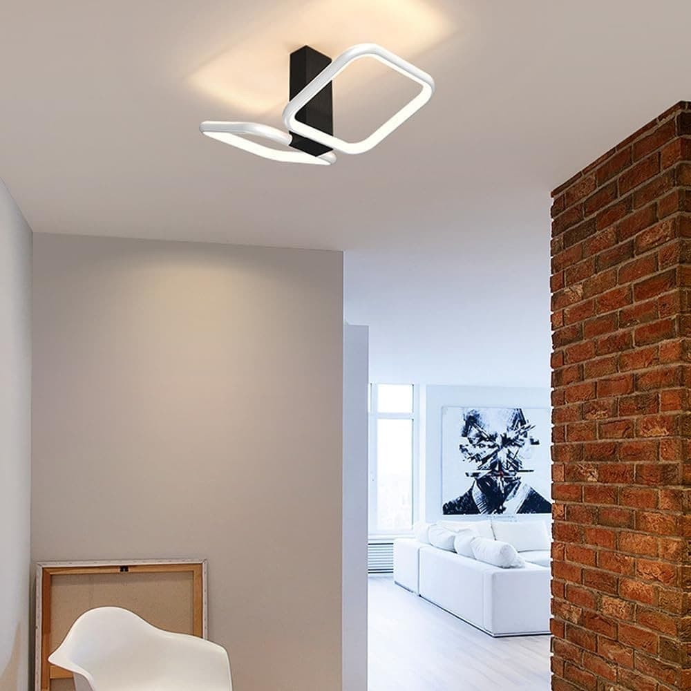PLAFONIERA LED 20W 2 QUADRATI BIANCO DESIGN MODERNO LAMPADARIO DA SOFFITTO 50568 in Plafoniere Trade Shop italia - Napoli, commercioVirtuoso.it