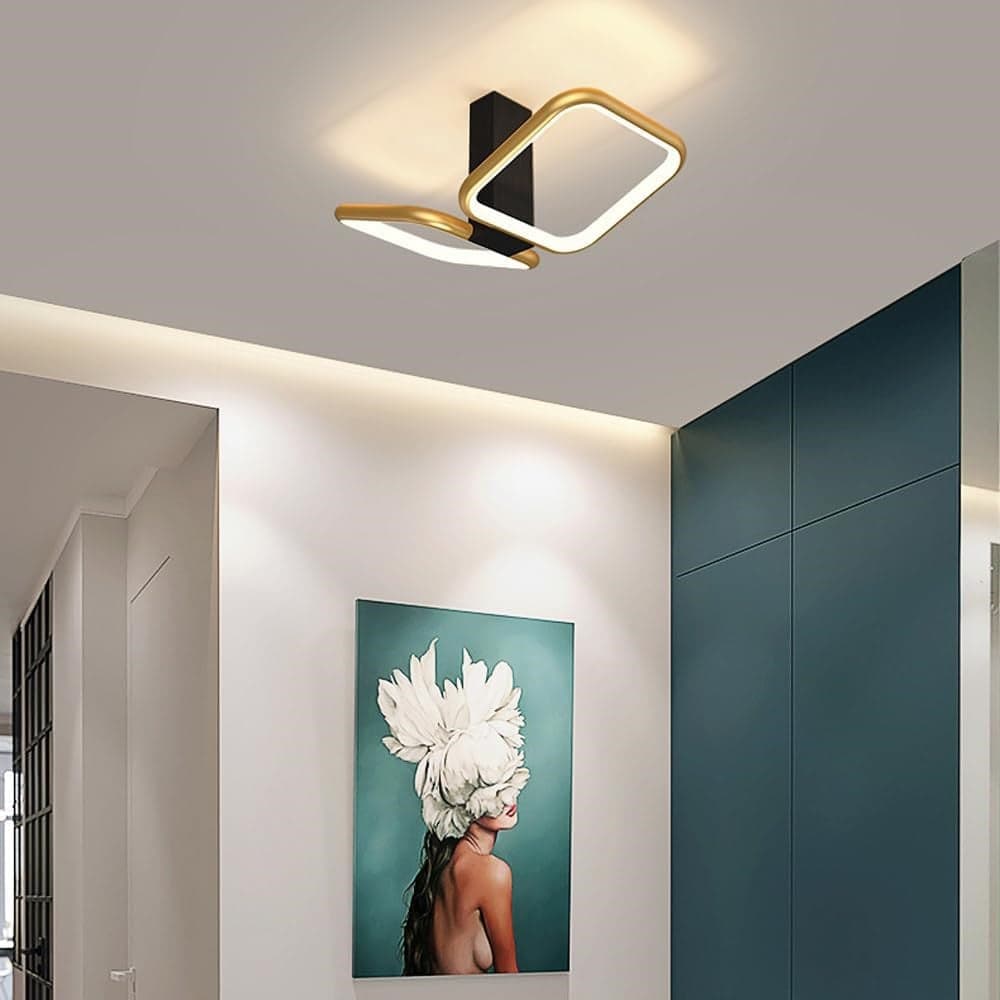 PLAFONIERA LED 20WATT 2 QUADRATI ORO DESIGN MODERNO LAMPADARIO DA SOFFITTO 50575 in Plafoniere Trade Shop italia - Napoli, commercioVirtuoso.it