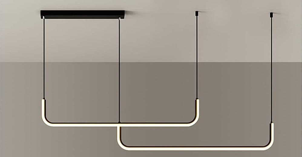 LAMPADARIO SOSPENSIONE 42W LINEARE ORIZZONTALE MINIMAL MODERNO NERO LUCE LED 50452 in Lampade a sospensione Trade Shop italia - Napoli, commercioVirtuoso.it