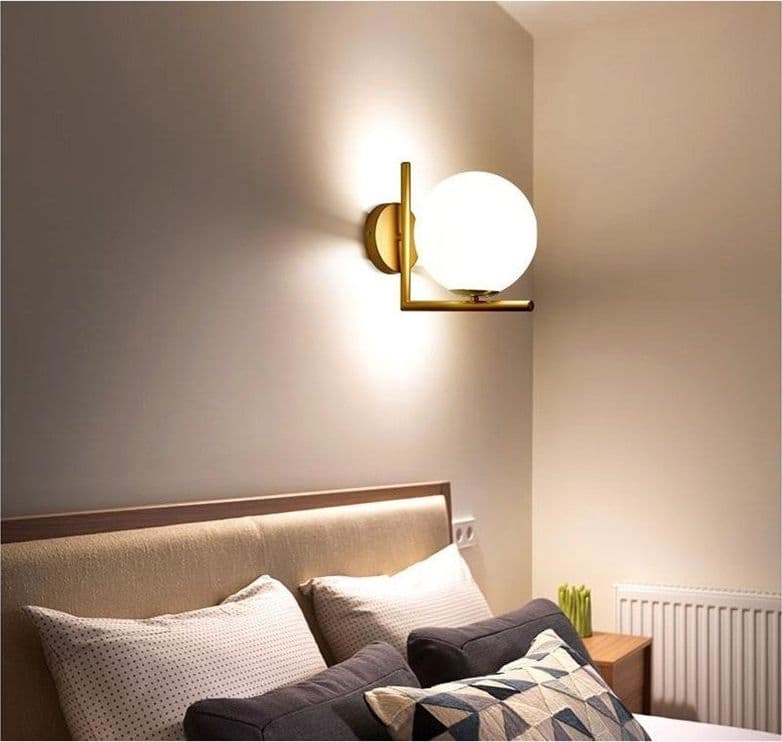 APPLIQUE PARETE ATTACCO G9 SFERA VETRO METALLO ORO LAMPADA MODERNO MINIMAL 32842 in Applique Trade Shop italia - Napoli, commercioVirtuoso.it