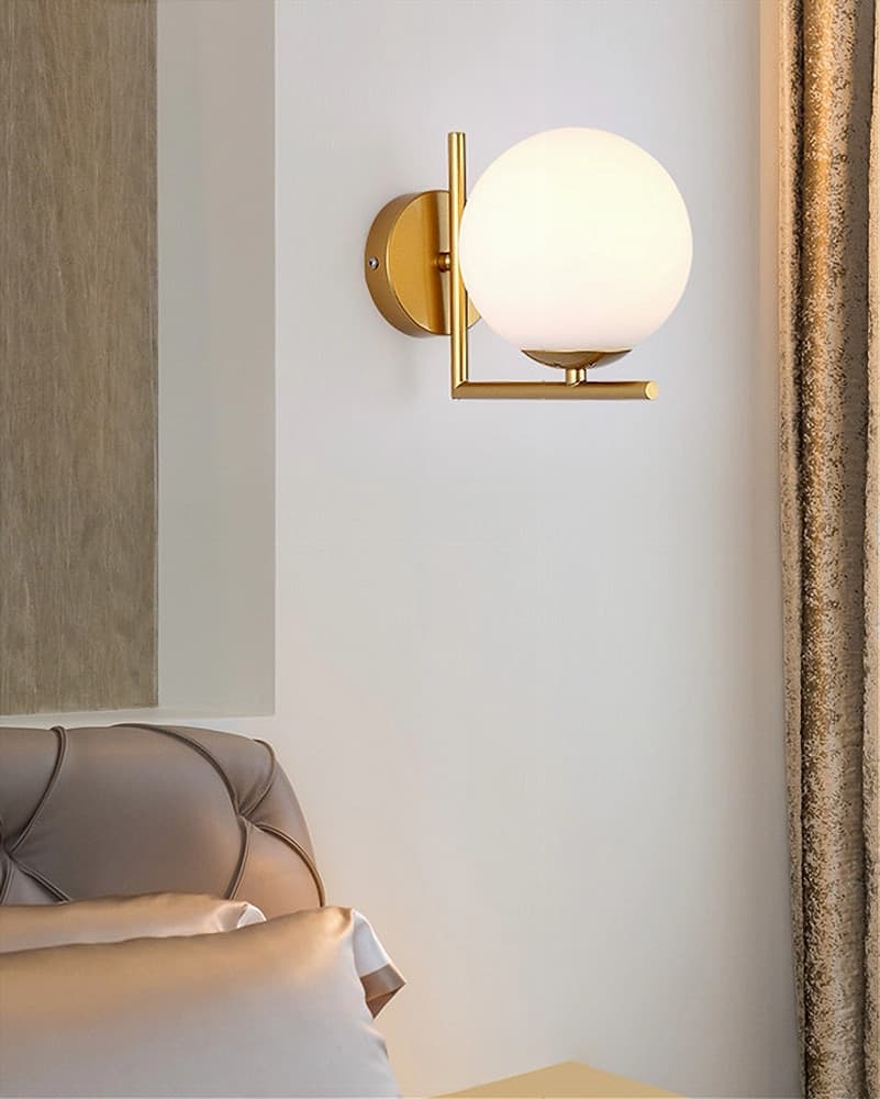 APPLIQUE PARETE ATTACCO G9 SFERA VETRO METALLO ORO LAMPADA MODERNO MINIMAL 32842 in Applique Trade Shop italia - Napoli, commercioVirtuoso.it