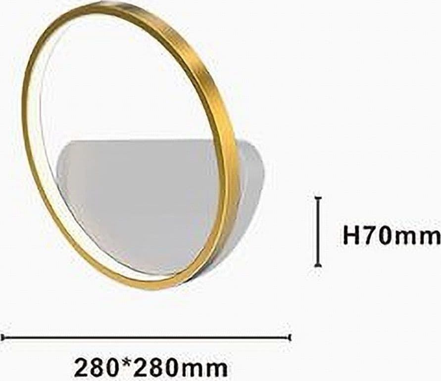 APPLIQUE PARETE LED 14W CERCHIO ORO LAMPADA TONDA DESIGN MODERNO LUCE 4000K 71255 in Applique Trade Shop italia - Napoli, commercioVirtuoso.it
