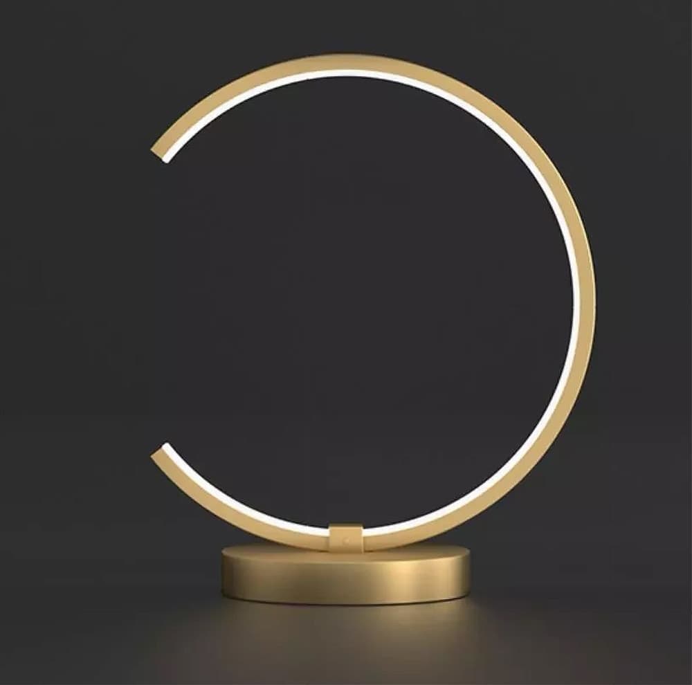LAMPADA DA TAVOLO LED 12 W DESIGN CURVA ORO TOUCH SCRIVANIA COMODINO IP20 32729 in Lampade da lavoro Trade Shop italia - Napoli, commercioVirtuoso.it