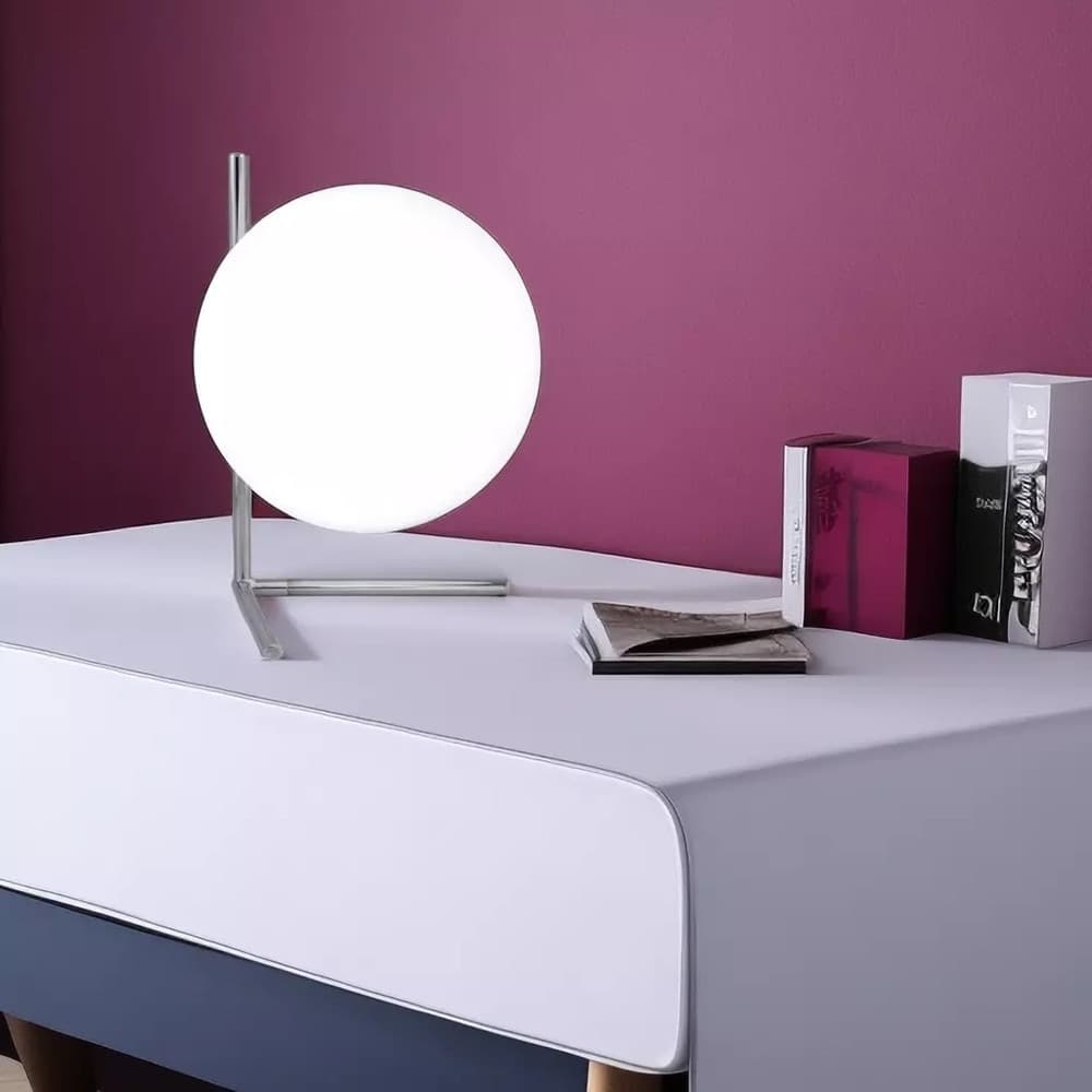 LAMPADA DA TAVOLO SCRIVANIA RAMO CON SFERA IN VETRO LUCE ATTACCO E27 ARGENTO 33887 in Lampade da tavolo e abat-jour Trade Shop italia - Napoli, commercioVirtuoso.it