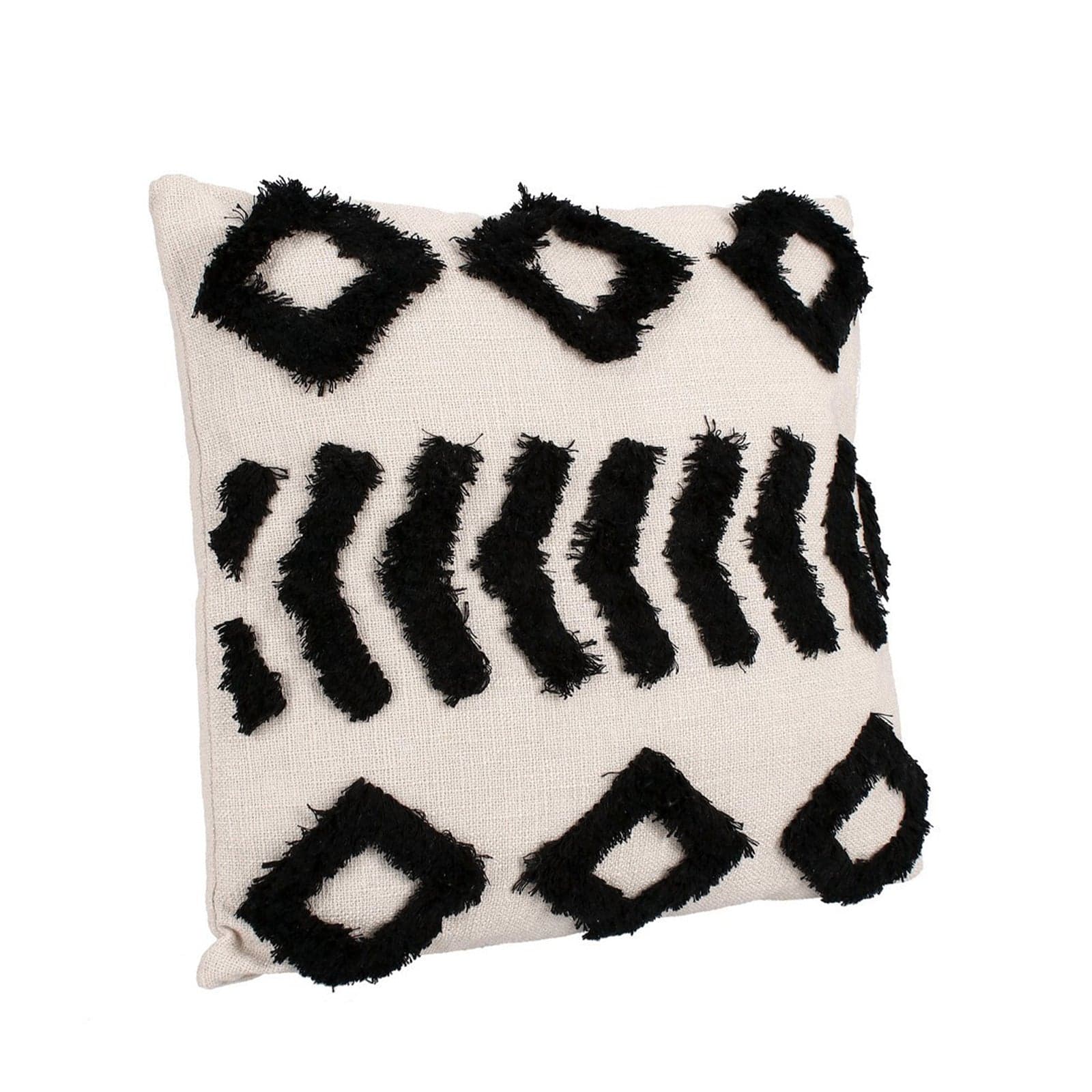 Cuscino "Fluffy" in poliestere e cotone colore nero e bianco sfoderabile per sedie e divani - 5