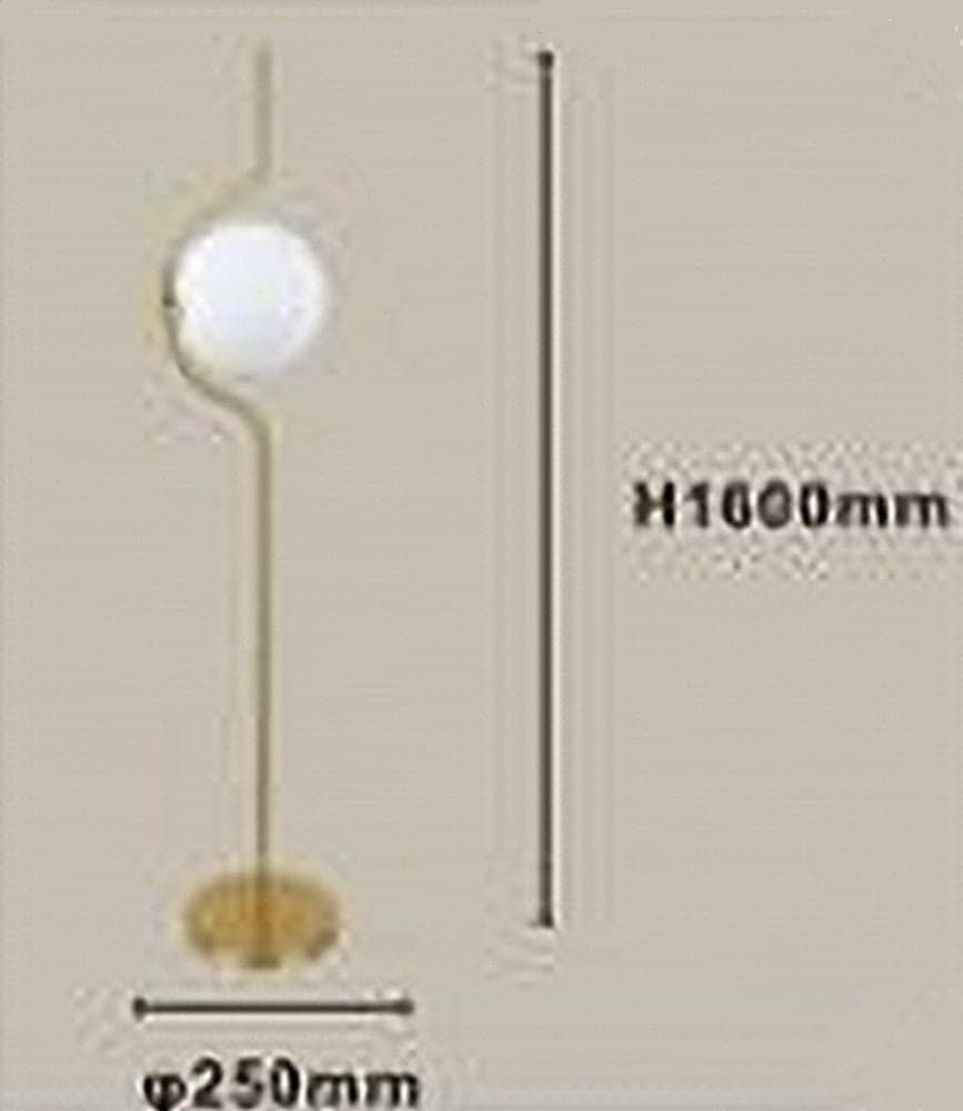 LAMPADA DA TERRA ORO CON SFERA IN VETRO BIANCO PIANTANA E27 DESIGN MODERNO 33894 in Lampade da terra Trade Shop italia - Napoli, commercioVirtuoso.it