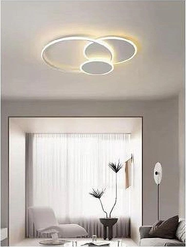 PLAFONIERA LUCE NATURALE LED CERCHI 38W LAMPADARIO SOFFITTO BIANCO MODERNO 50019 in Plafoniere Trade Shop italia - Napoli, commercioVirtuoso.it