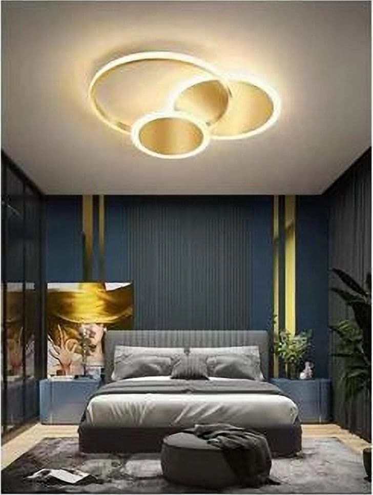 PLAFONIERA LUCE NATURALE LED CERCHI 38W LAMPADARIO DA SOFFITTO ORO MODERNO 50033 in Lampadari Trade Shop italia - Napoli, commercioVirtuoso.it
