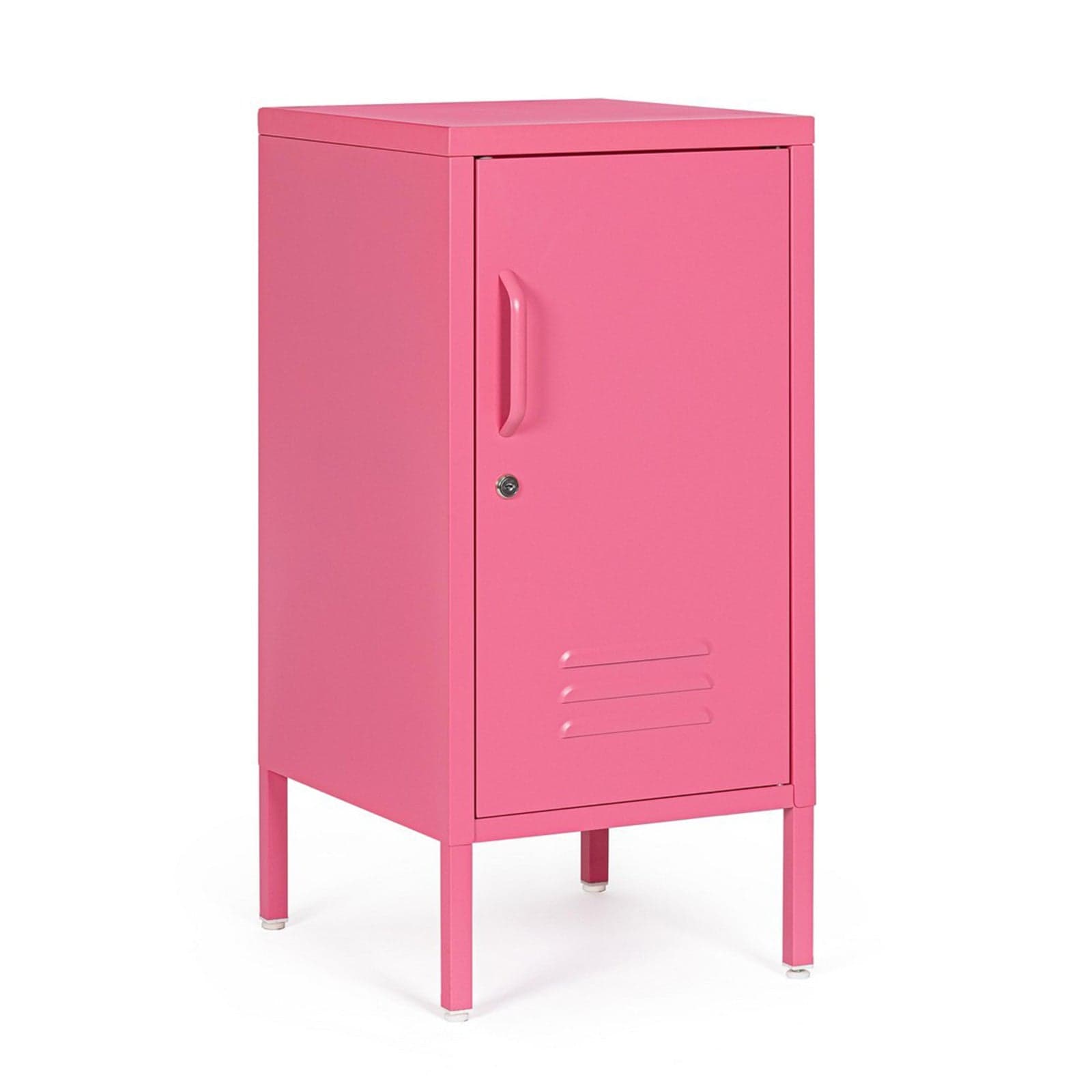 Comodino "Cambridge" per camera, in acciaio verniciato a Polvere Epossidica – Rosa – Bizzotto Homemotion