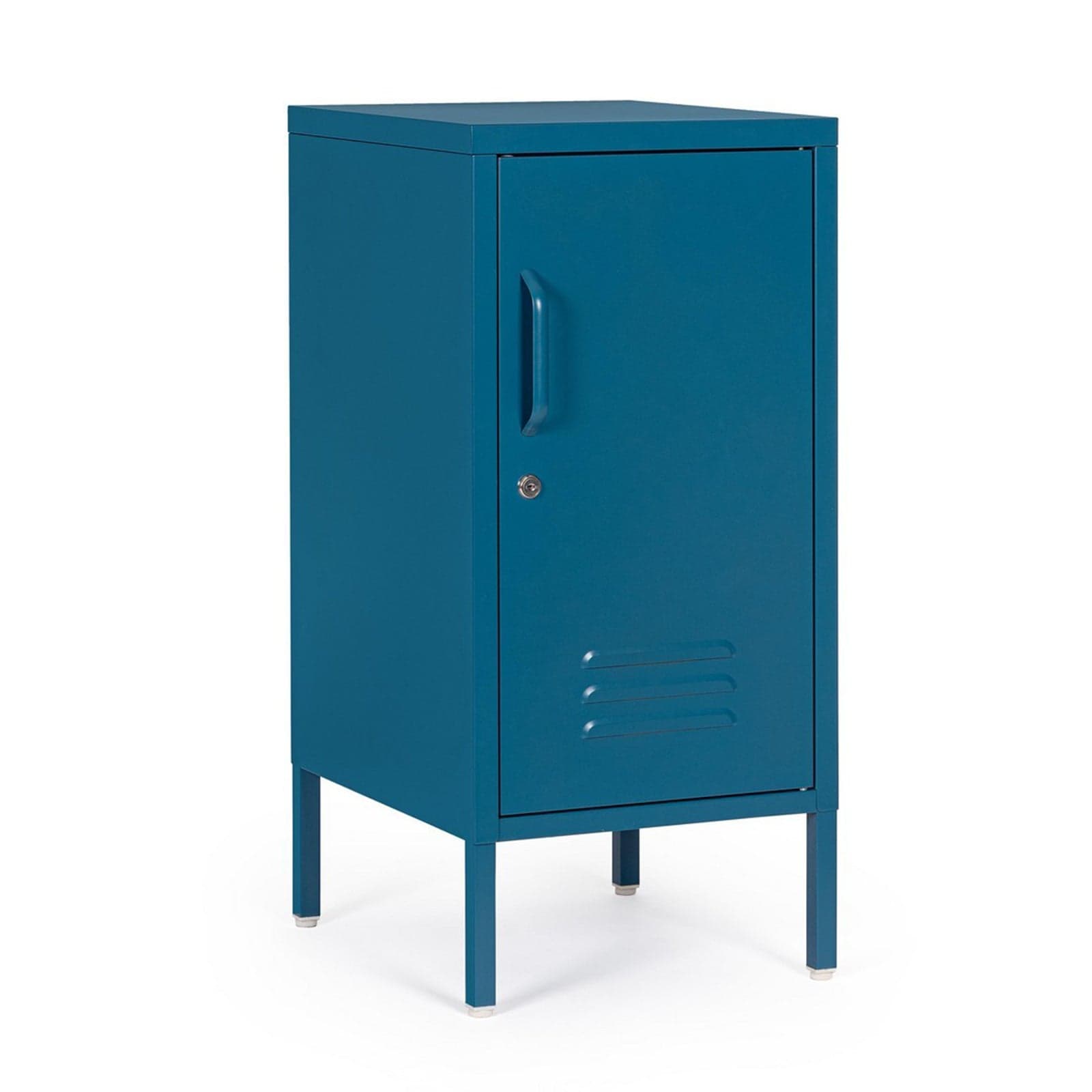 Comodino "Cambridge" per camera, in acciaio verniciato a Polvere Epossidica – Blu – Bizzotto Homemotion