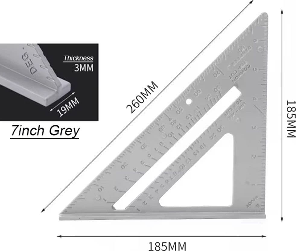 RIGHELLO SQUADRETTA 7 POLLICI TRIANGOLO 180 MM IN PLASTICA SQUADRA PER FALEGNAME in Squadrette da carpenteri Trade Shop italia - Napoli, commercioVirtuoso.it