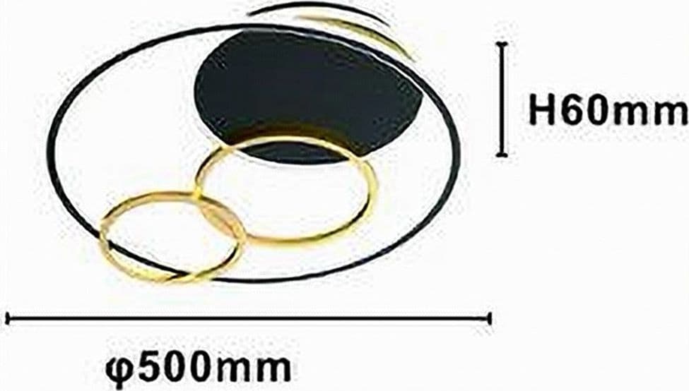 PLAFONIERA LED 55W TONDO CON CERCHI NERO ORO LAMPADA DA SOFFITTO LUCE 6500K 70883 in Plafoniere Trade Shop italia - Napoli, commercioVirtuoso.it