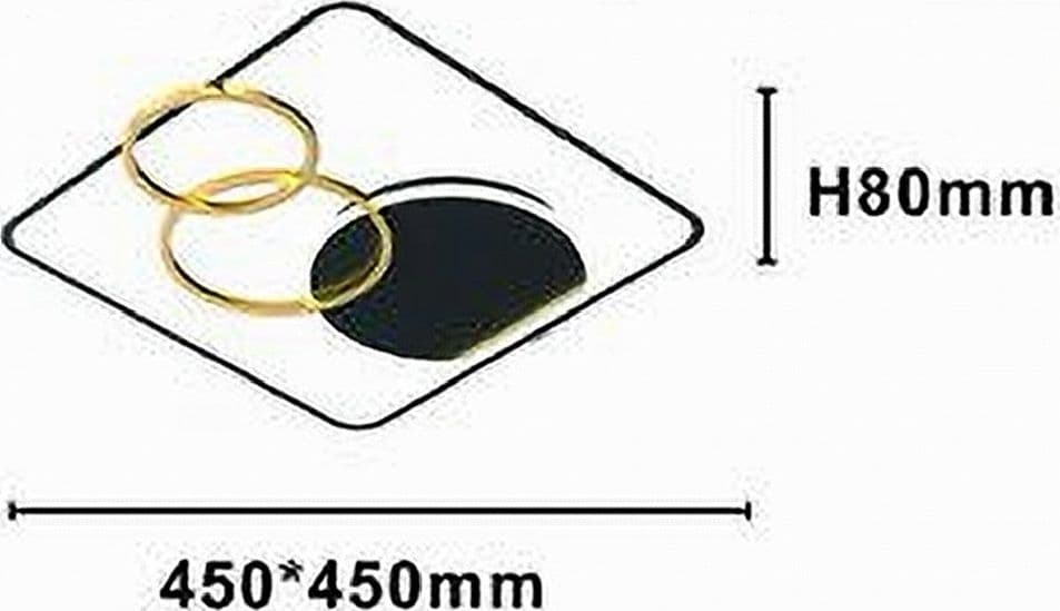 PLAFONIERA LED 55W QUADRATO CON CERCHI NERO ORO LAMPADA SOFFITTO LUCE 6500K 70906 in Plafoniere Trade Shop italia - Napoli, commercioVirtuoso.it