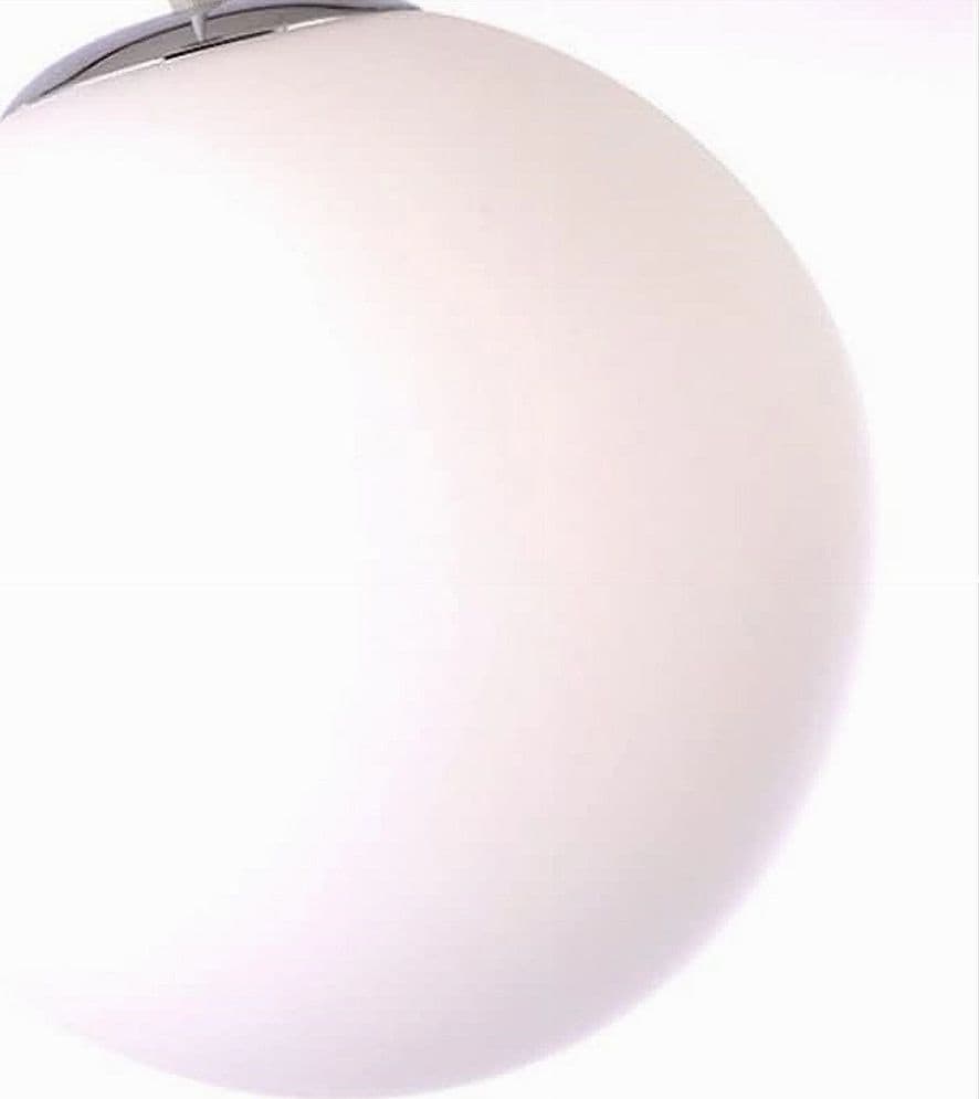 LAMPADARIO A SOSPENSIONE ARGENTO CON SFERA VETRO BIANCO ATTACCO E27 MINIMAL 33511 in Lampade a sospensione Trade Shop italia - Napoli, commercioVirtuoso.it