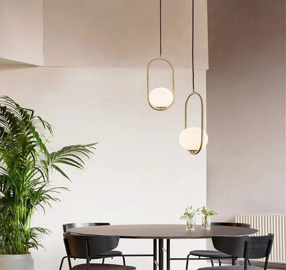 LAMPADARIO A SOSPENSIONE ORO OVALE CON SFERA VETRO ATTACCO E27 MODERNA MINIMAL 32835 in Lampade a sospensione Trade Shop italia - Napoli, commercioVirtuoso.it