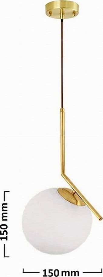 LAMPADARIO A SOSPENSIONE ATTACCO E27 ORO CON SFERA IN VETRO MODERNO MINIMAL 32828 in Lampade a sospensione Trade Shop italia - Napoli, commercioVirtuoso.it