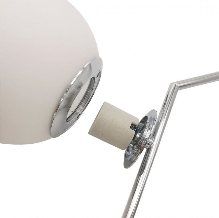 LAMPADARIO A SOSPENSIONE ATTACCO E27 ARGENTO CON SFERA VETRO MODERNO MINIMAL 33474 in Lampade a sospensione Trade Shop italia - Napoli, commercioVirtuoso.it