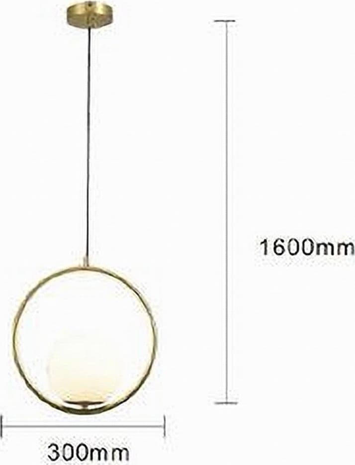 LAMPADARIO A SOSPENSIONE CERCHIO METALLO CON SFERA VETRO BIANCO ATTACCO E27 ORO 32811 in Lampade a sospensione Trade Shop italia - Napoli, commercioVirtuoso.it