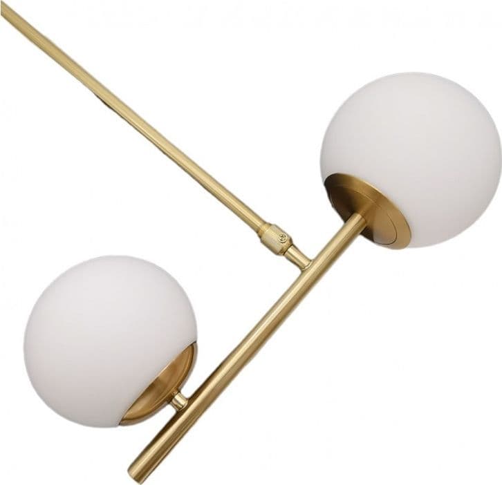LAMPADARIO A SOSPENSIONE ORO CON 2 SFERE IN VETRO BIANCO OPACO ATTACCO G9 E27 33481 in Lampade a sospensione Trade Shop italia - Napoli, commercioVirtuoso.it