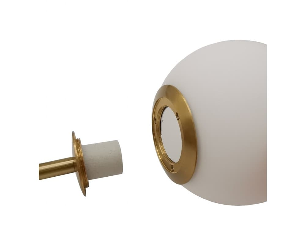 LAMPADARIO A SOSPENSIONE ORO CON 2 SFERE IN VETRO BIANCO OPACO ATTACCO G9 E27 33481 in Lampade a sospensione Trade Shop italia - Napoli, commercioVirtuoso.it