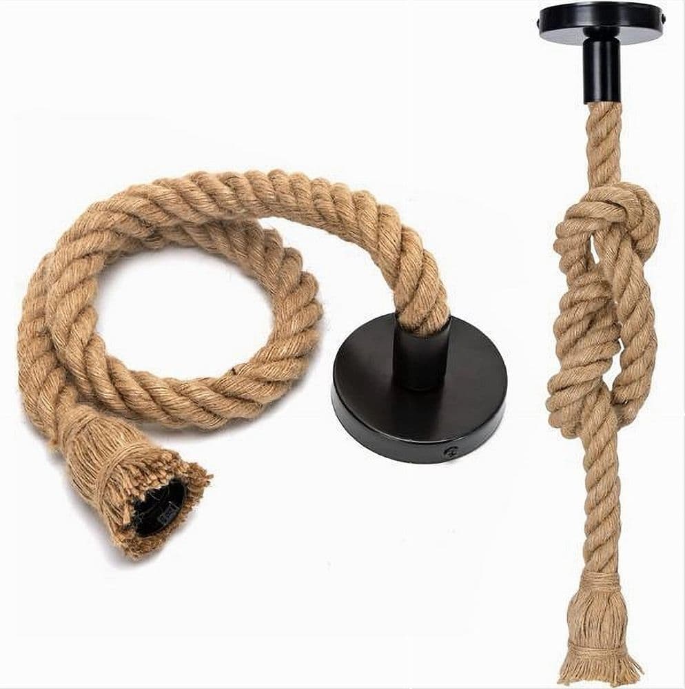 LAMPADARIO A SOSPENSIONE DA 3 MT CORDA DI CANAPA PORTALAMPADA ATTACCO E27 582963 in Lampade a sospensione Trade Shop italia - Napoli, commercioVirtuoso.it