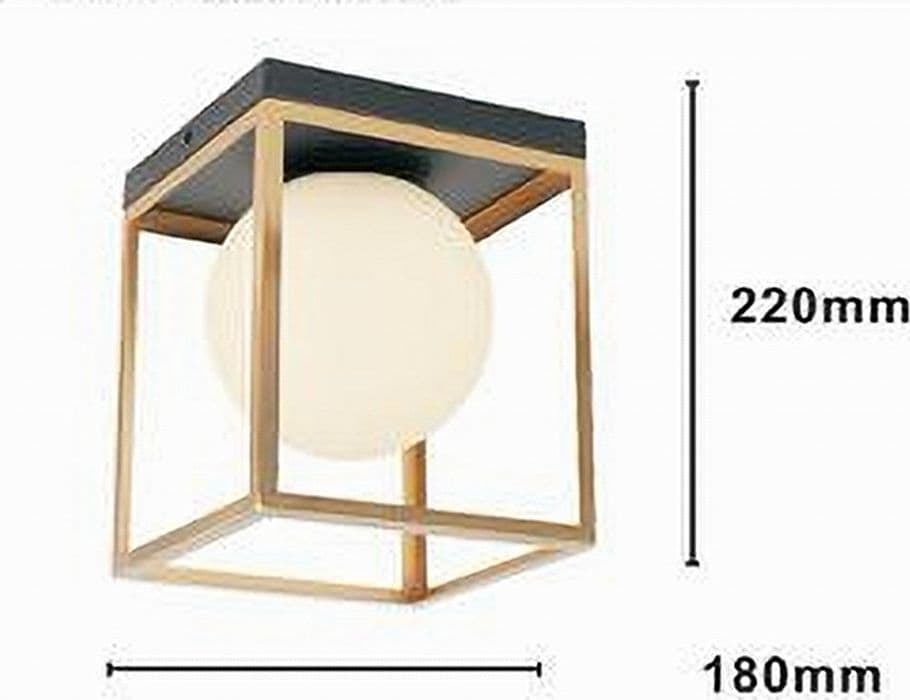 LAMPADARIO MODERNO NERO ORO A SOFFITTO PLAFONIERA QUADRATA E27 NORDICO CON SFERA 32682 in Lampadari Trade Shop italia - Napoli, commercioVirtuoso.it
