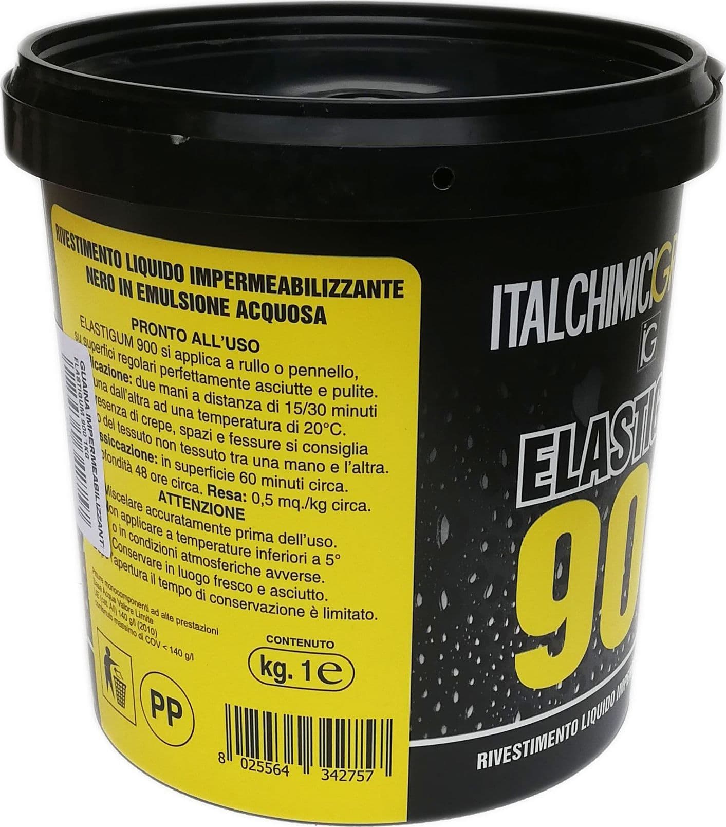 Italchimici Elastigum 900 guaina impermeabilizzante da 1kg pronta all'uso in Impermeabili Aloiserw.com - Altomonte, commercioVirtuoso.it