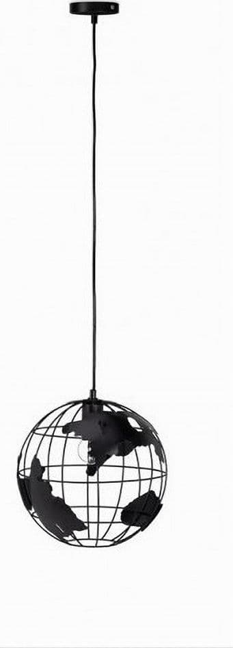 LAMPADARIO A SOSPENSIONE MAPPAMONDO E27 IN METALLO NERO SFERA GLOBO SOSPESO 33948 in Lampade a sospensione Trade Shop italia - Napoli, commercioVirtuoso.it