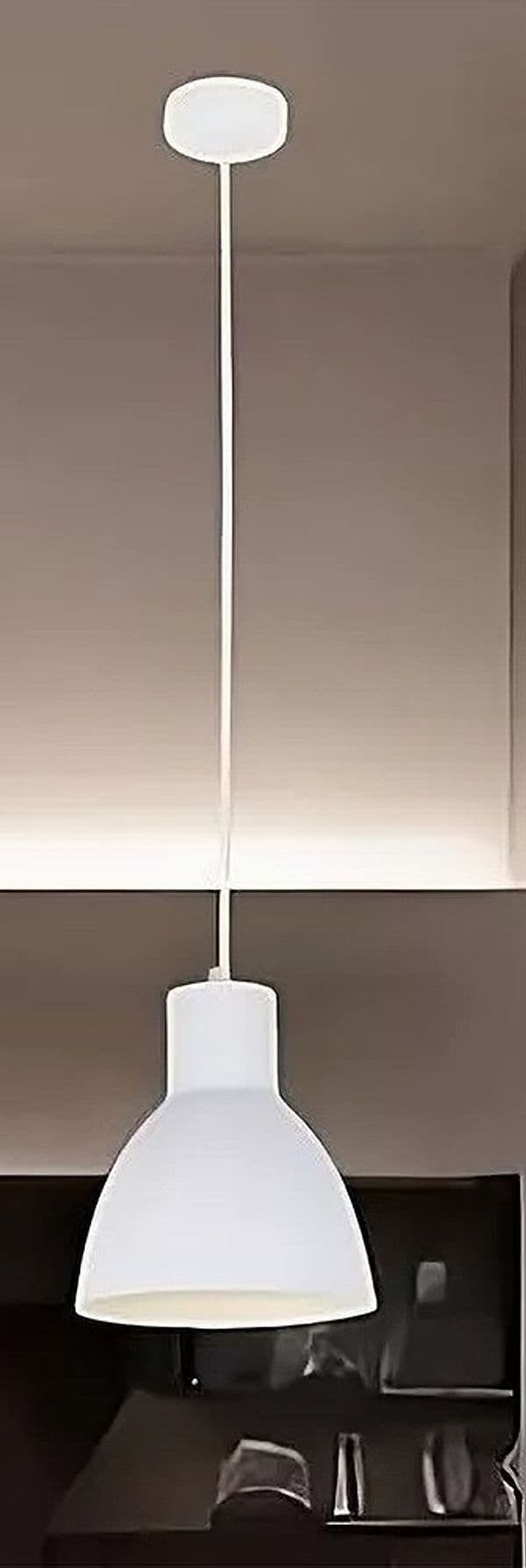 LAMPADARIO A SOSPENSIONE E27 FERRO PARALUME MODERNO CONTEMPORANEO CAMPANELLA BIANCA 33283 in Lampade a sospensione Trade Shop italia - Napoli, commercioVirtuoso.it