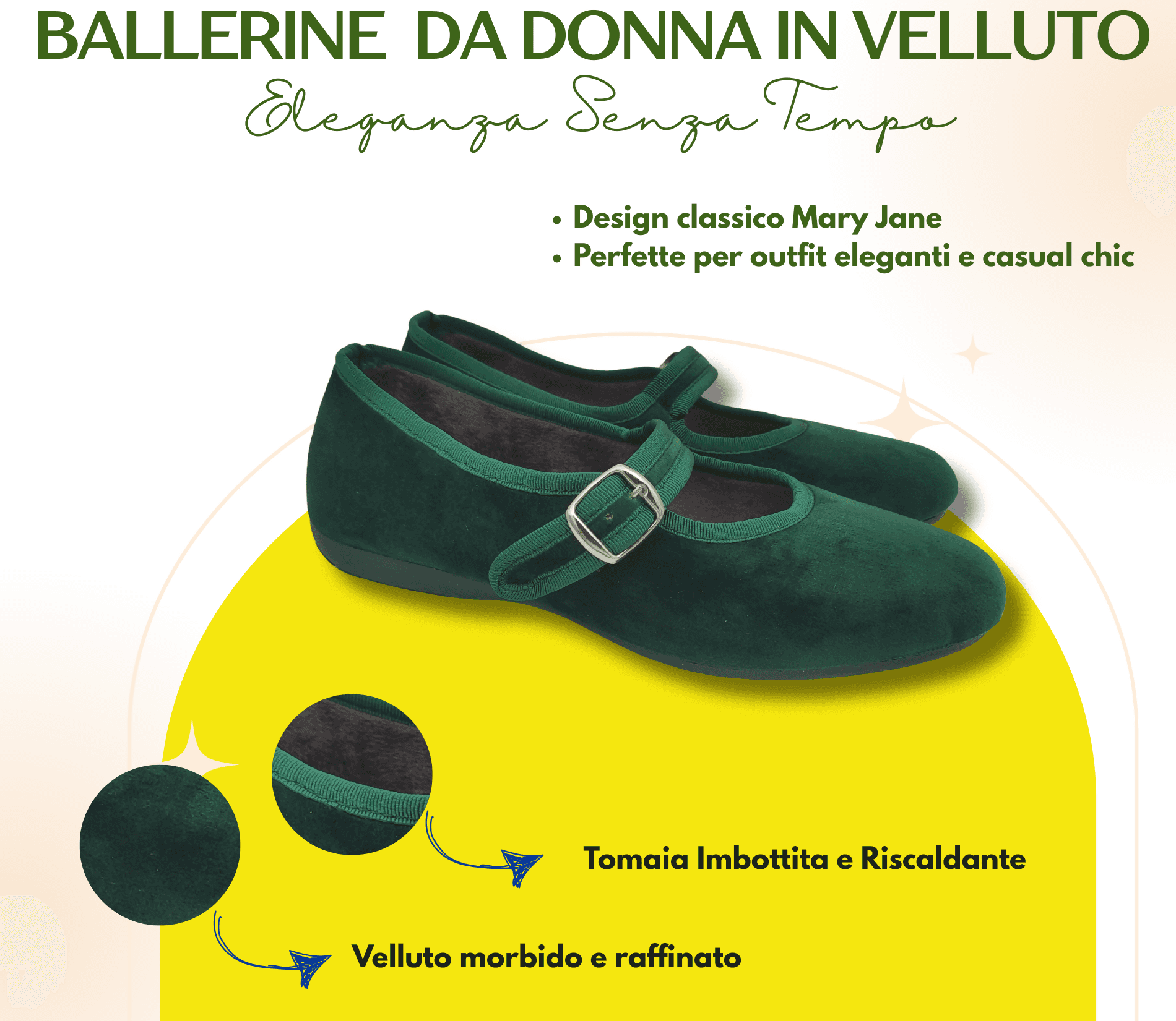 Originali Mary Jane, Ballerine Donna da Casa, Eleganti Friulane con Cinturino, Pantofole Basse in Velluto, Produzione Artigianale in Ballerine Primo Calzature - Venezia, commercioVirtuoso.it