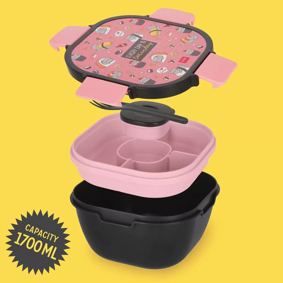 Contenitore Porta Pranzo 1700 ml - Sushi Cat - Lunch Box in Carta Cartoleria Deja Vu - Crotone, commercioVirtuoso.it