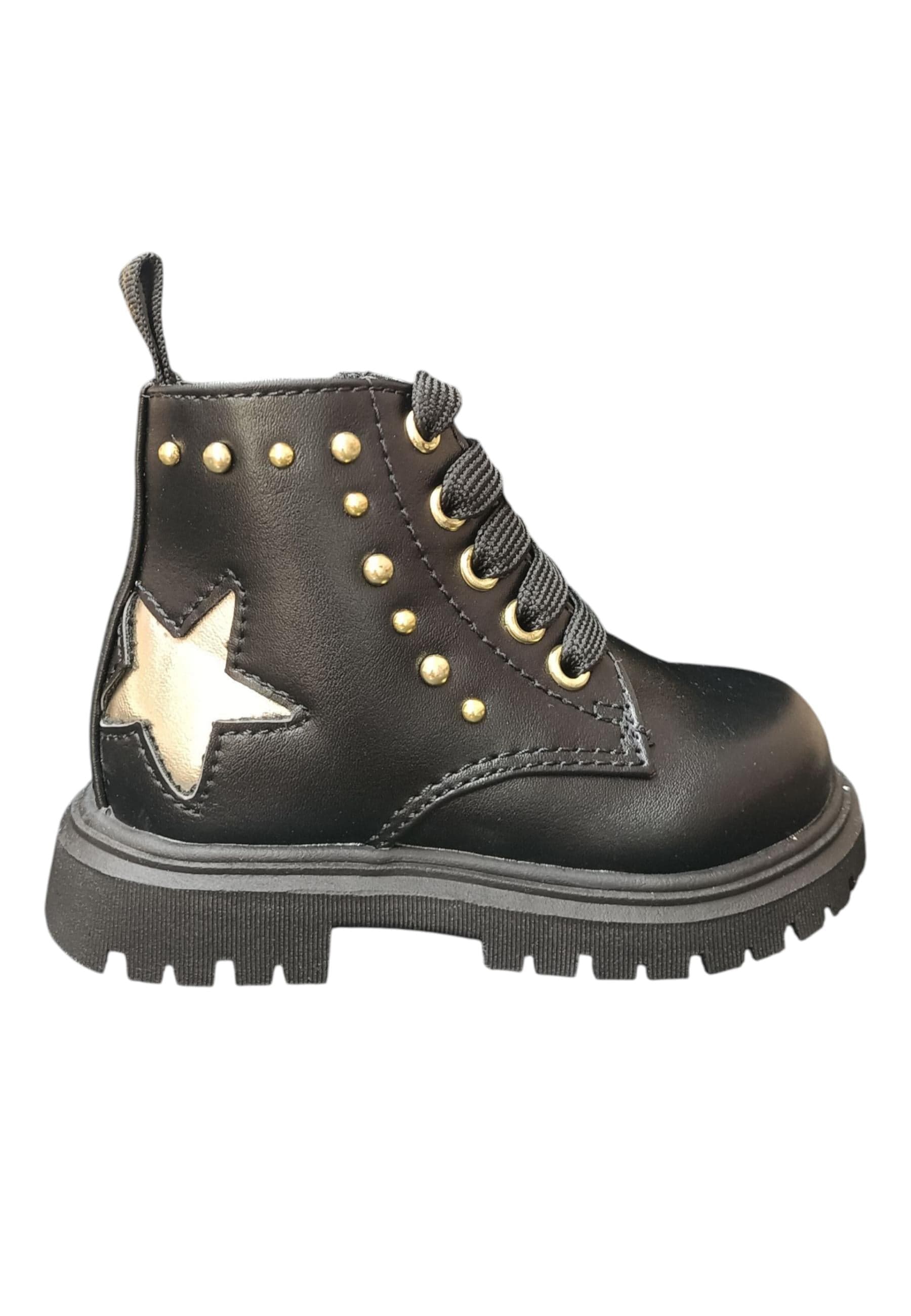 Anfibio bambina Balducci Sport nero oro pelle zip laterale urban style - 6