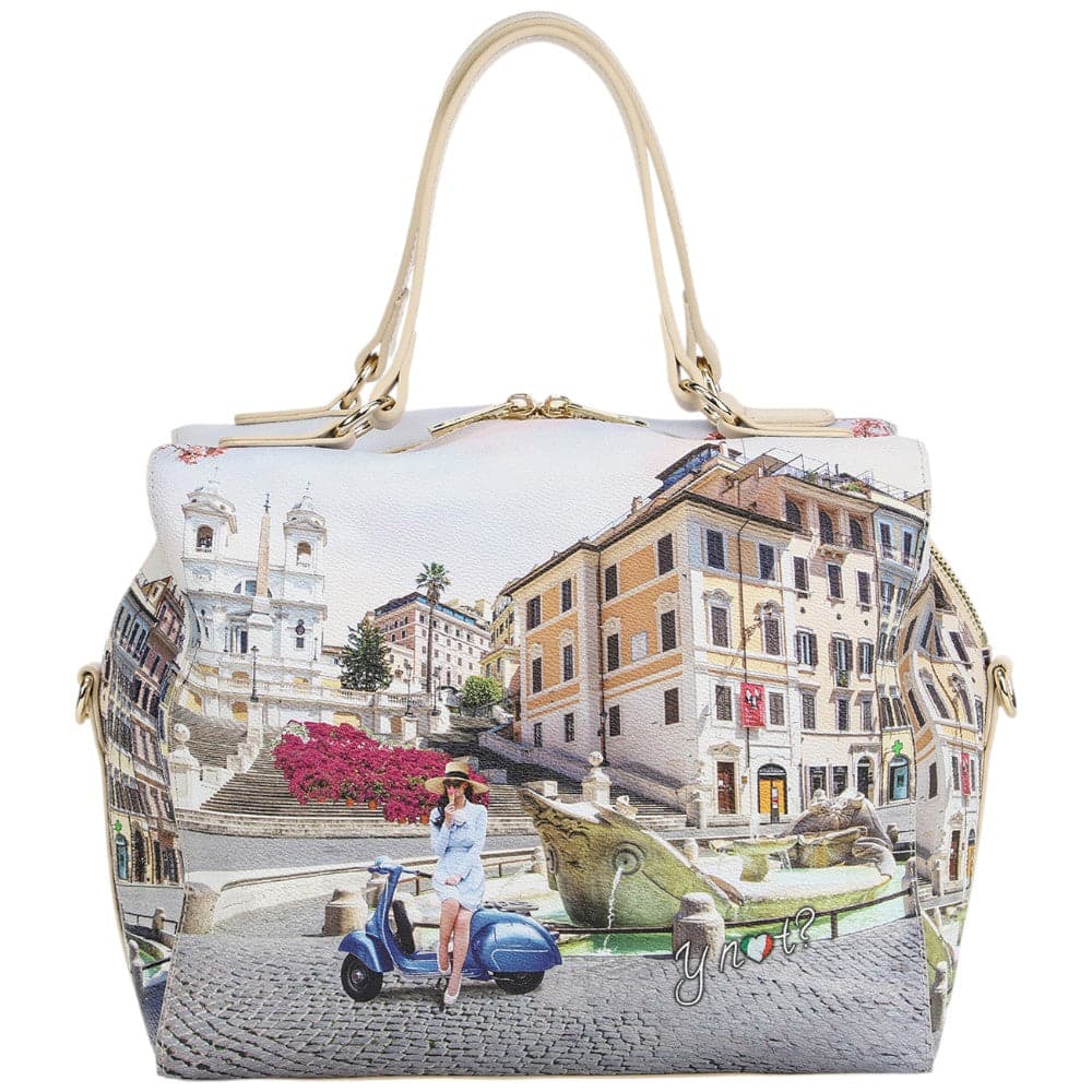 YNot borsa boston bag con tracolla stampa Vacanza Romana YES702S5