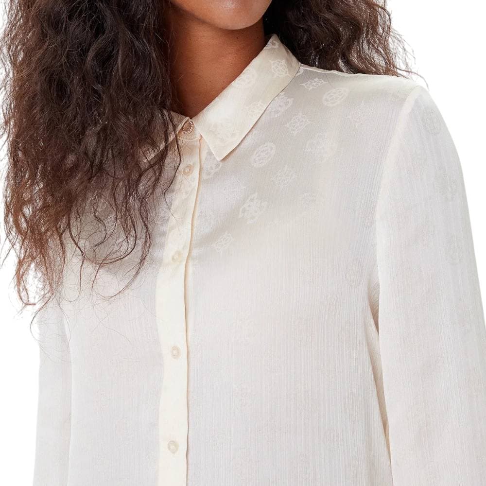 Guess camicia crema logo peony MARTHE W5YH1AWHCR2G1F7 in Bluse e camicie Prodotti di Classe - Nocera Superiore, commercioVirtuoso.it