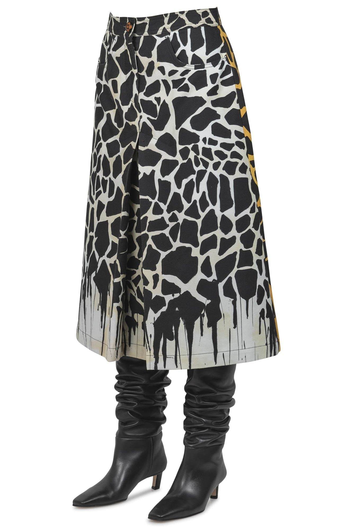 MALIPARMI Maliparmi - Gonna - 460725 - Nero/Giallo da donna in Pantaloni Drestige - Casamassima, commercioVirtuoso.it