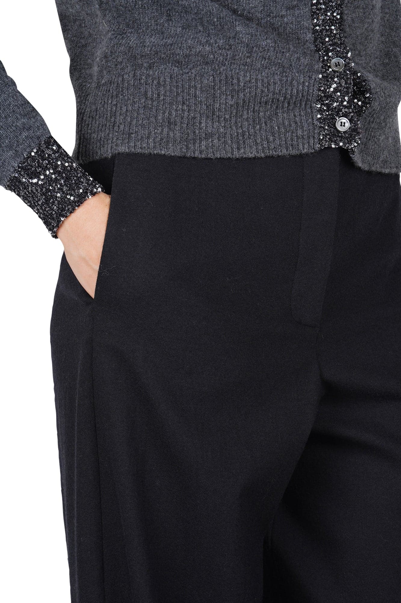 Alysi - Pantalone - 461566 - Nero da donna in Pantaloni Drestige - Casamassima, commercioVirtuoso.it