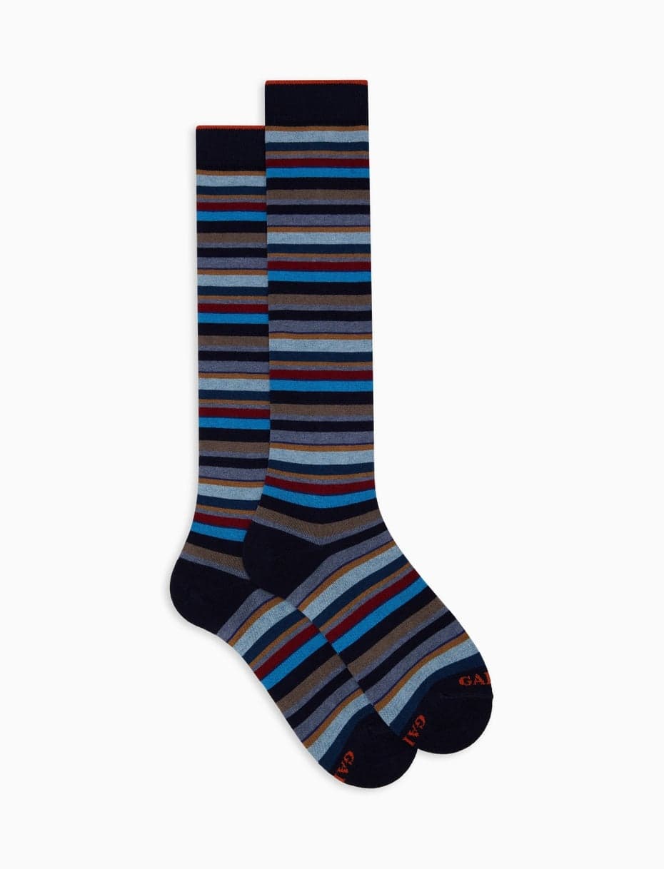 Gallo calze uomo lungo micro riga multicolor