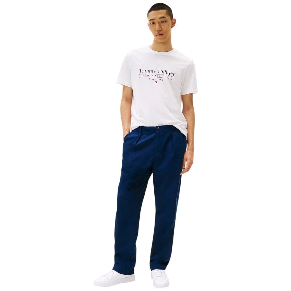 Tommy Hilfiger t-shirt bianca con stampa MW0MW38621YBR T-shirt Tommy Hilfiger